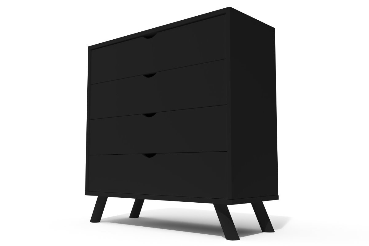Commode Scandinave en bois massif Viking - Noir