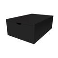 Cube de rangement bois 75x50 cm + tiroir Noir