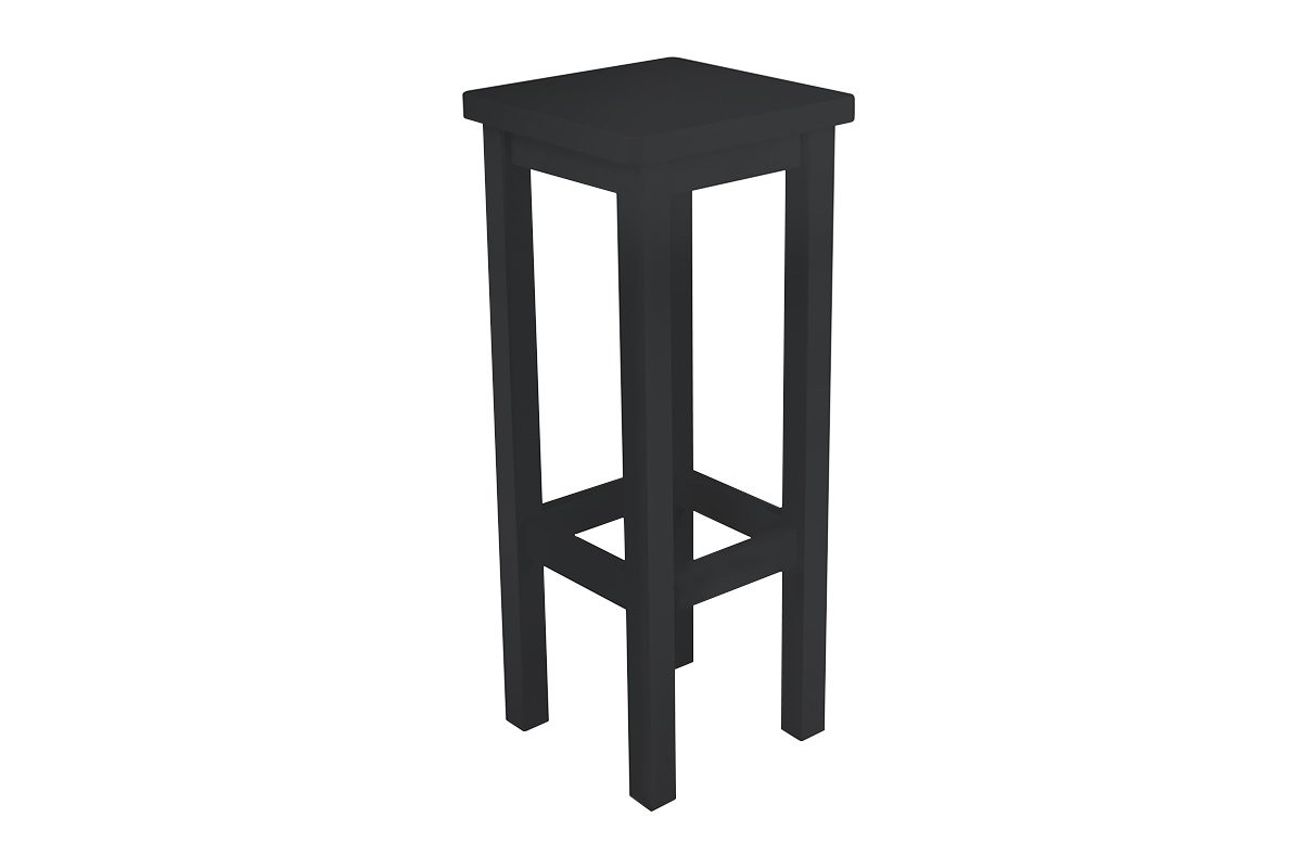 Tabouret de bar en bois droit - Noir