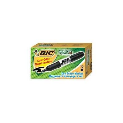 BIC America Whiteboard Chisel Point Markers - Black, 12 Pk