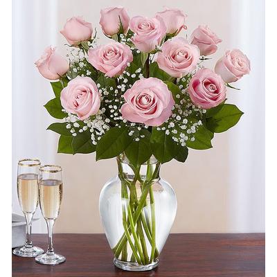 1-800-Flowers Flower Delivery Rose Elegance Premium Long Pink12 Roses