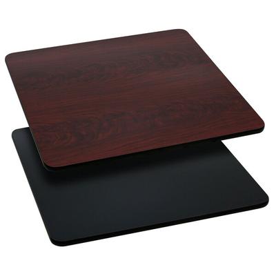 Flash Furniture XU-MBT-3030-GG 30" x 30" Black / Mahogany Reversible Laminated Square Table Top