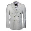 Mens Classic Fitted Double Breasted Black Blue Blazer Gold Buttons Vintage Jacket,White,Chest UK 38 EU 48