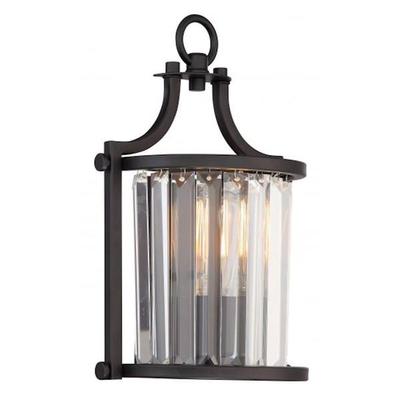 Nuvo Lighting 65776 - 1 Light Aged Bronze Clear Crystal Prisms Glass Shade Sconce Light Fixture (KRYS 1 LIGHT WALL SCONCE 60-5776)