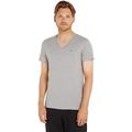 Tommy Hilfiger T-Shirt Herren Kurzarm TJM Original V-Ausschnitt, Grau (Light Grey Heather), S