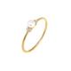 DIAMORE Ring Damen Verlobung Perle mit Diamant (0.06 ct.) in 585 Gelbgold