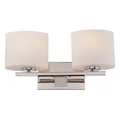 Nuvo Lighting 65172 - 2 Light Polished Nickel Etched Opal Glass Shades Vanity Light Fixture (BREEZE - 2 LT VANITY FIXTURE)