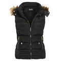 SS7 New Women's Faux Fur Bodywarmer Gilet, Berry, Black, Size 8-16 (UK - 14, Black)