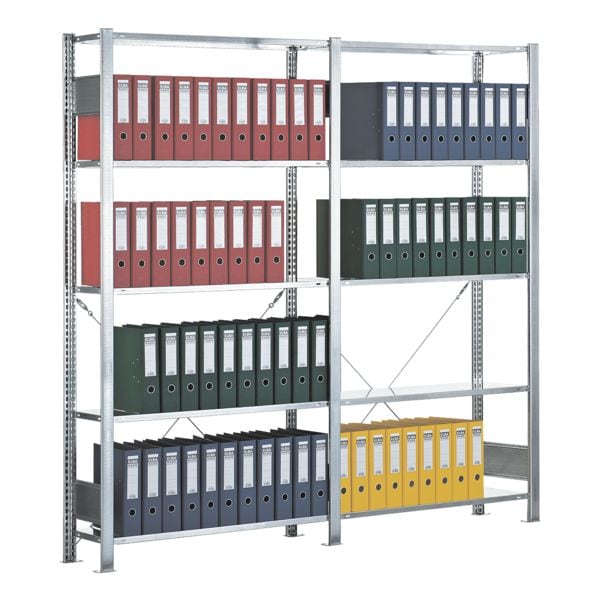SCHULTE Lagertechnik Steckregal-Set »Multiplus 6 OH« einfache Tiefe grau, 200x200x30 cm Image