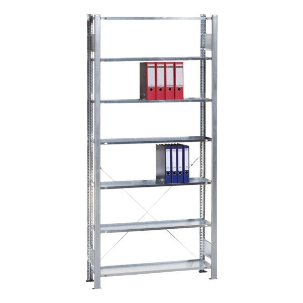 SCHULTE Lagertechnik Grundelement »Steckregal Multiplus 7 OH« einfache Tiefe grau, 100x230x30 cm Image