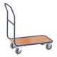 ROLLCART Magazinwagen mit Querrohr 100x70 cm Holz-Ladefläche blau, 112x99x70 cm