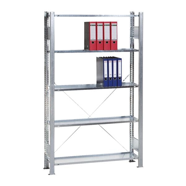 SCHULTE Lagertechnik Grundelement »Steckregal Multiplus 5 OH« einfache Tiefe grau, 100x180x30 cm