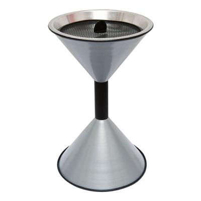 Stand-Aschenbecher »flache Kegel» silber, SZ Metall, 40x71 cm