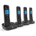 BT Essential Cordless Landline House Phone with Nuisance Call Blocker, Digital Answer Machine, Quad Handset Pack