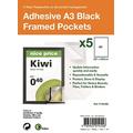 Pelltech P185565 A3 Self Adhesive Display Frame with Magnetic Closure - Black (Pack of 5)