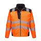 Portwest T402 Men's PW3 Windproof Hi Vis Reflective Softshell Safety Jacket Orange/Black, XX-Large