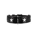 Hunter 60510 Hundehalsband Magic Star, vegetabil gegerbtes Leder, Größe 37, schwarz