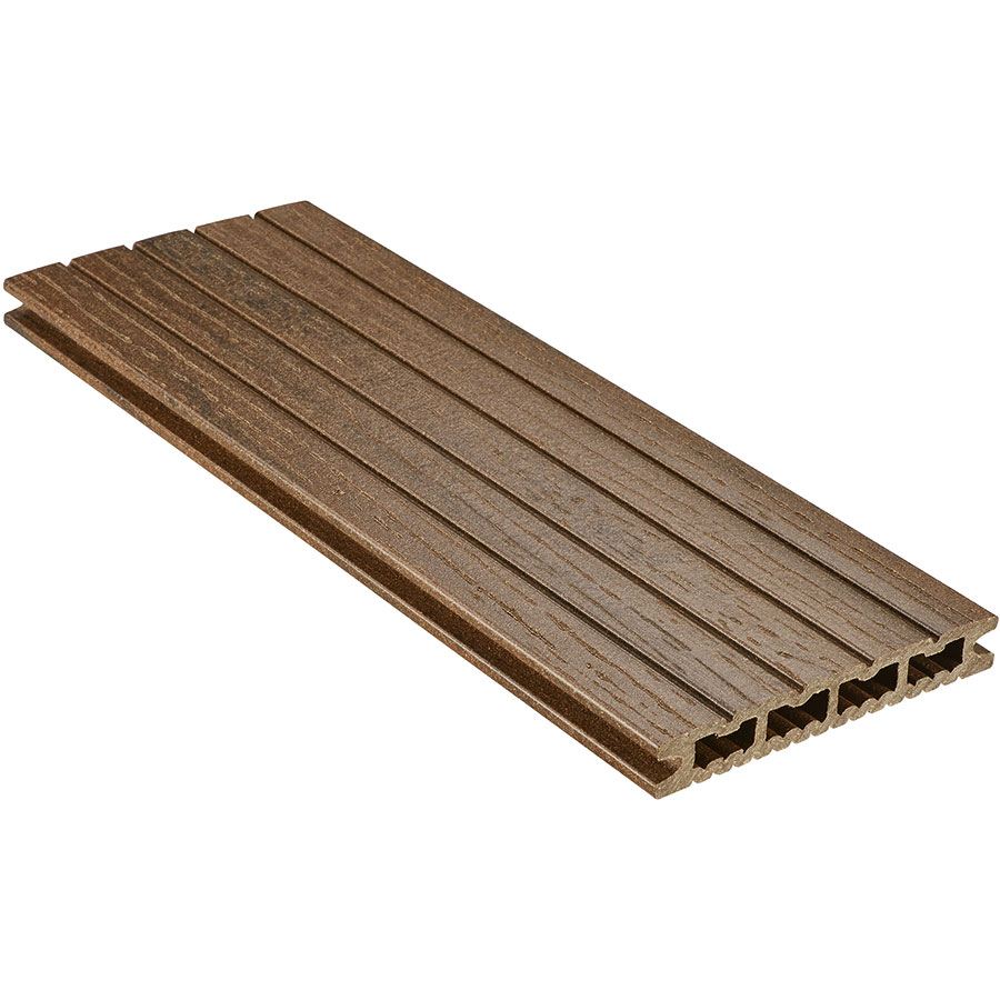 NATURinFORM WPC-Terrassendiele 21x139mm DIE KOMPAKTE plus Wabenprofildiele walnussbraun, 6000 mm Image