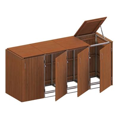 Binto Mülltonnenbox für 4 Behälter, Hartholz Mülltonnenverkleidung Image