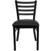 Flash Furniture Kendall Ladder Back Metal Restaurant Chair Metal in Black | 32.25 H x 16.5 W x 17 D in | Wayfair XU-DG694BLAD-BLKV-GG