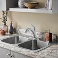 American Standard Colony 33" L x 22" W Double Basin Drop-In Kitchen Sink w/ Basket Strainer and Cut Out Template in Gray | Wayfair