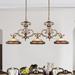 Lark Manor™ Cutlerville 3 - Light Kitchen Island Linear Pendant Glass in Brown/Yellow | 20.75 H x 53 W x 13 D in | Wayfair