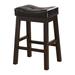 Alcott Hill® Ocalsa 29" Bar Stools Wood/Upholstered/Leather in Black/Brown | Counter Stool (25" Seat Height) | Wayfair