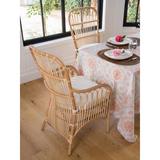 Bayou Breeze Aindriu Rattan Arm Chair Upholstered/Wicker/Rattan in Brown | 39 H x 23 W x 25 D in | Wayfair BBZE1543 39039519