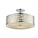 Wade Logan® Barika 3 - Light Unique/Statement Drum Semi Flush Mount Glass, Crystal in Gray | 10.25 H x 16.25 W x 16.25 D in | Wayfair