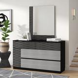 Brayden Studio® Durante 2 Drawer Dresser Wood in Black/Brown | 32 H x 55.1 W x 17.5 D in | Wayfair BRAY2972 38049380