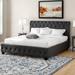 Charlton Home® Richardson Tufted Upholstered Low Profile Standard Bed Upholstered in Gray | 47.25 H x 58.5 W in | Wayfair