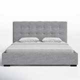 Joss & Main Verdie Tufted Low Profile Storage Platform Bed Upholstered/Polyester in Gray/Brown | 50 H x 65 W x 89 D in | Wayfair