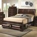 Glory Furniture 1015 Solid Wood & Storage Sleigh Bed Wood & /Upholstered/Faux leather in Brown | 54 H x 65 W x 92 D in | Wayfair G8875C-QB3