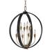 Everly Quinn Abadie 8 - Light Candle Style Globe Chandelier Metal in Gray | Wayfair EYQN3328 40302288