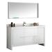 Ebern Designs Danna 60" Free-Standing Single Sink Bathroom Vanity Set w/ Mirror Wood in White | Wayfair 5D1BB80422234CC7A20A143C51771E8E