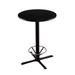 Holland Bar Stool Bar Height Pedestal Dining Table Wood/Metal in Black/Brown | 42 H x 30 W x 30 D in | Wayfair 211-3042BW30RFTRG