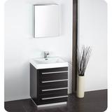Latitude Run® Lidia 24" Single Sink Bathroom Vanity Set w/ Mirrored Medicine Cabinet Wood/Plastic in White | 33.5 H x 23.37 W x 18.5 D in | Wayfair
