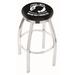 Holland Bar Stool Swivel 25" Counter Stool Upholstered/Metal in Black/Blue/Gray | 18 W x 18 D in | Wayfair L8C2C25POWMIA