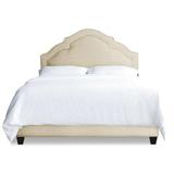 My Chic Nest Sheila Standard Bed Upholstered/Polyester in White/Brown | 55 H x 58 W x 80 D in | Wayfair 555-1323-F