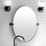 Gatco Latitude II Frameless Oval Wall Mirror | Bathroom Vanity Mirror Metal in Black | 32 H x 28.5 W x 2 D in | Wayfair 4249MXLG