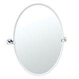 Gatco Latitude II Frameless Oval Wall Mirror | Bathroom Vanity Mirror Metal in Gray | 32 H x 28.5 W x 2 D in | Wayfair 4249LG