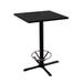 Holland Bar Stool Counter Height Pedestal Dining Table Wood/Metal in Black/Brown | 36 H x 30 W x 30 D in | Wayfair 211-3036BW30SQFTRG