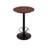 Holland Bar Stool Bar Height Pedestal Dining Table Wood/Metal in Black/Brown | 42 H x 24 W x 24 D in | Wayfair 214-2242BW24RFTRG