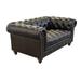 Canora Grey Stavri 74" Rolled Arm Chesterfield Sofa Genuine Leather in Brown | 32 H x 74 W x 43 D in | Wayfair 1CEDA1223F9B4F7EBA574C3048E429A4