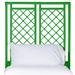 David Francis Furniture X & Diamond Open-Frame Headboard Wicker/Rattan in Green | 66 H x 42 W x 1.5 D in | Wayfair B5070-T-S138