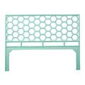 David Francis Furniture Honeycomb Wicker/Rattan Open-Frame Headboard Wood/Wicker/Rattan in Blue | 60 H x 80 W x 1.5 D in | Wayfair B4200-K-S135