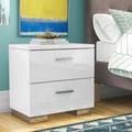 Lark Manor™ Everhart 2 -Drawer Nightstand in White Wood in Brown/Gray/White | 23 H x 23 W x 15 D in | Wayfair LRUN5533 39484451