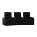 Latitude Run® Blue LED Home Theater Row Seating (Row of 3) Microfiber/Microsuede in Black | 43.5 H x 108.5 W x 40 D in | Wayfair LTTN3405 44426343