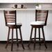 Latitude Run® Leakey Swivel Bar & Counter Stool Wood/Upholstered/Leather in White/Brown | 43 H x 20 W x 20 D in | Wayfair