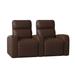Latitude Run® Home Theater Row Seating (Row of 2), Leather in Brown | 43 H x 72 W x 41.5 D in | Wayfair LTTN3427 44426914